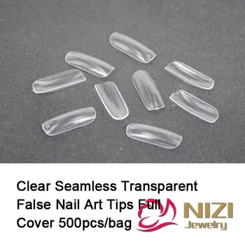 10 Размери 500 бр/пакет Пълен с Накрайници За нокти Прозрачни Безшевни Прозрачни Пластмасови Режийни Ноктите Модни Режийни ноктите 