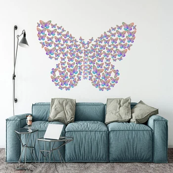 12шт 3D Стикери За Стена С Пеперуди За Сватбена Декорация на Дома Многоцветни Етикети