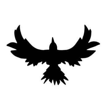 14,1*9,1 СМ Flying Bird Raven Скъпа Стикер За Полагане на Колата Стикер Винил За автомобили Аксесоари Черен/Сребрист C9-1233