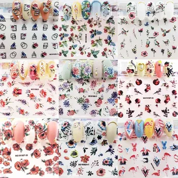 19 стилен 3D Акрилни Стикер за Нокти с Надпис, цветни стикери за вода във формата на цветя и плодове, на Емп-стикери за Нокти, Водни Пързалки, Z0255