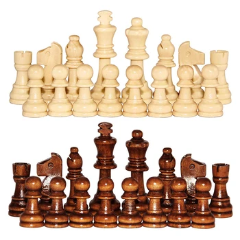 32 бр./компл. 2,2 инча Дървени Фигури Игра на Шах Забавление Международната Думата Шах Комплект Шахматни Фигури Аксесоари