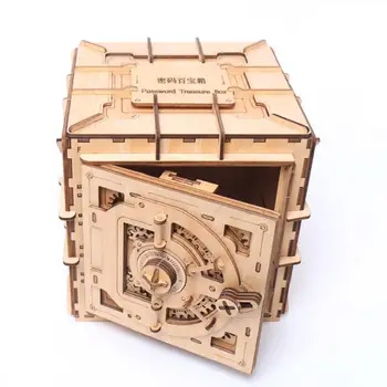 3d Пъзел Дървен Парола Кутия Със Съкровища Играчки За Деца Ръчна Пъзел Сам Събрана Модел на Монтесори Образованието Детски Подарък