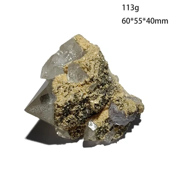 C4-3K 100% Натурален флуорит, Кварц Клъстер, Извадка от Минерал кристал, Мина Яогангсянь, провинция Хунан, Китай