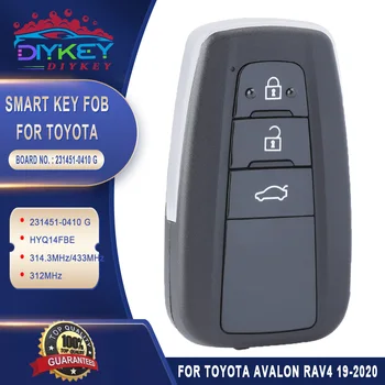 DIYKEY 231451-0410 G за Toyota Avalon 2019-2020 Интелигентен Ключ С 3 Бутона Бесключевой Дистанционно Управление Fob HYQ14FBE