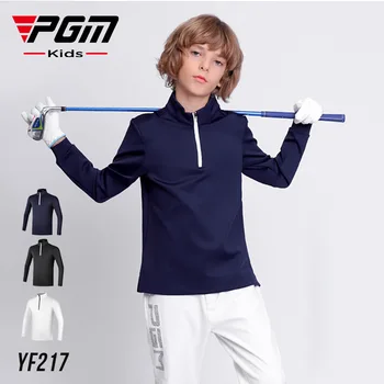 PGM Облекло за голф, Детски Тениски с дълги ръкави, есенно-зимно Топло облекло за момчета, Спортни тъкан
