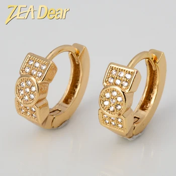 ZEADear Бижута Последната Мода 18 Карата Златно Покритие Обеци Дизайн Кръгли Прости Креативни, Красиви Обици За Женските Партита Подаръци