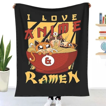 Аз Обичам Аниме и Ramen За Любителите на Аниме Наметала Одеяло с 3D принтом диван спалня декоративно одеяло за деца и възрастни Коледен подарък