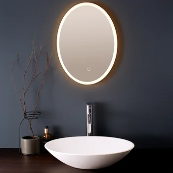 Гореща Продажба Хотел Овално Умно Led Огледало С Осветление и Огледало За Баня 5 мм Сребърно Огледало Украса Баня С Подсветка Анти-Мъгла