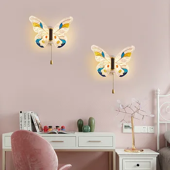 Детска Стая Led монтиран на стената Лампа с Пеперуда за Вътрешно Осветление, Модерен, с монтиран на стената Лампа, малка странична Лампа за Спални, Хол, Бижута, Стенен монтаж Аплици
