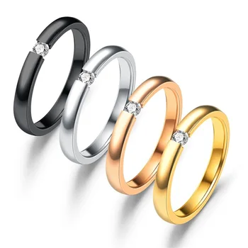 Европейската и американската мода отворен пръстен на влюбените микро инкрустированное пръстен с цирконием проста личност инкрустированное диамантен пръстен от неръждаема стомана