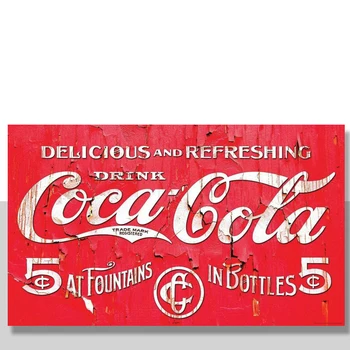 Кока Ржавая Реклама Ретро Метални Стенни Табели Художествена Реколта Лидице Знак