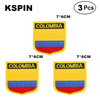 Колумбия Shiled Форма на флаг петна национален флаг лепенки за Cothing направи си САМ Украса