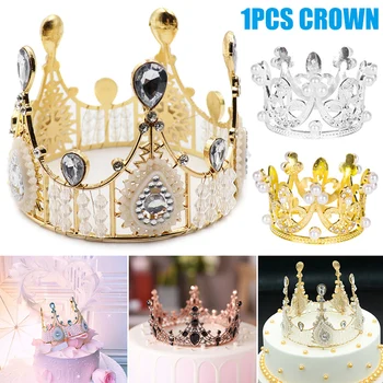 Короната Торта Topper Crystal Детски Украшения за Коса на Сватба, Рожден Ден, Детски Корона, Красив Дизайн, Сладък THJ99