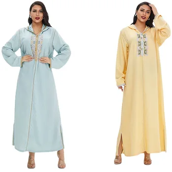 Мюсюлманската обличам пижама Дубай дамска мода ежедневни дълга пола бродерия голям рокля голям е размерът на близкия изток хавлия