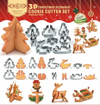 Направи си САМ Коледна елха инструменти за печене 3D прес-форми за бисквити от неръждаема стомана штамповые формата на 8 броя кухненски принадлежности 3s доставка