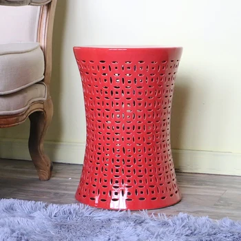 Нови Червени Керамични Колан барабана на стол С Резба Куха Обувки За Всекидневна Древен червен порцелан керамични табуретка