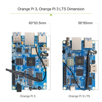 Ново-За Orange Pi 3 LTS Съвет за развитие 2G8G EMMC с HDMI + BT5.0, Allwinner H6 Soc, бордови компютър с отворен код, работещи с Android