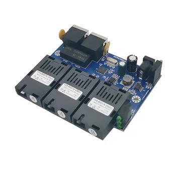 Пасивен switch POE 3 2 rj-45 SC Fiber Optic Медиаконвертер Оптичен Единичен режим 10/100 М ПХБ