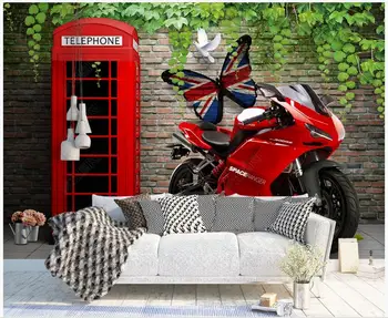 Потребителски снимки тапети за стените, 3d стенопис Модерен европейски стил мотор бар кафе-сладкарница фон тапети за декорация на дома