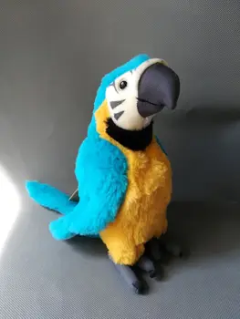 прекрасен син папагал играчка плюшен около 26 см папагал птица мека кукла за подарък за рожден ден h0441