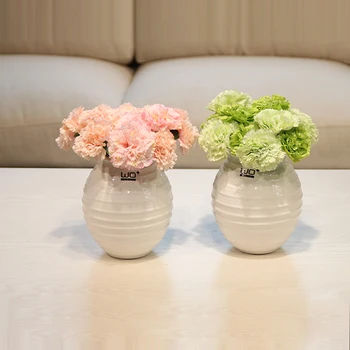 Цвете Бонсай карамфил изкуствени цветя набор от саксийни растения цвете Керамични стъклена ваза декорация на дома, подарък за деня на майката