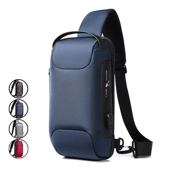 Чанта на рамото за Мъже, Водоустойчиви USB Мъжка Чанта През Рамо, анти-кражба Кратката Пътна Чанта-Месинджър, Гърдите Прашка, Модерен Дизайнерски Нагрудная Чанта