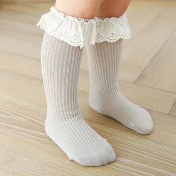 Чорапи до коляното за малки момичета, Чорапи за бебета, Чорапи за деца, Гамаши, Обикновена Памучни Стрейчевые Сладки сладки чорапи за 0-8 години