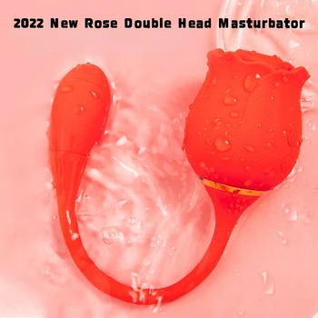 2022 Нова Роза С Двойна Глава Смучене Яйца Дамски Играчка За Възрастни 18+ Флирт Скоростта На Вибрациите Оргазъм Устройство За Мастурбация, Секс-Играчки