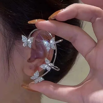 Dincior Корейски Ins Изящни Кристални Обеци Нов Скоба За Ушите Аксесоари За Момичета Обеци, Модни Бижута