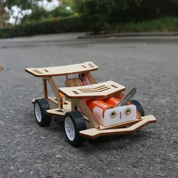 Дървени Електрически Спортен Автомобил Diy Model Kit, Забавен Познавателен Модул За Обучение Подарък, Научен Проект, Ранно Образование