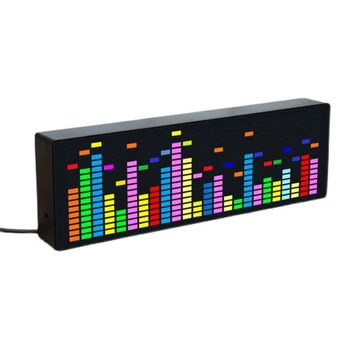 Индикатор за нивото на атмосферата сензор глас 1624 RGB светлина ритъм на музикалната гама LED равен с дисплей часа