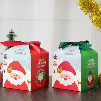 Нова Карикатура На Коледен Подарък Кутия Каишка Дизайн Петно Коледа Безопасна Кутия За Опаковане На Плодове Удебелена Картонена Кутия За Подарък Кутия Шоколадови Бонбони Се Чувстват Твърда